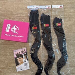 Beauty Queen  Human Hair Bundles‎ Straight (26,24,22Inch) Natural Color - New